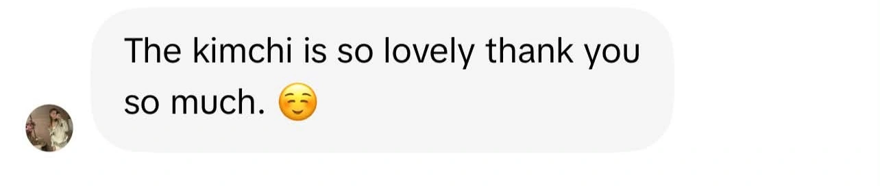 Customer review of Kimchi In Hobart — The kimchi is so lovely thank you so much